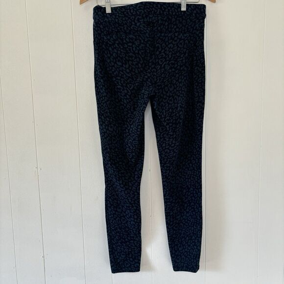 Spanx Blue Leopard Print Skinny Leg High Waisted Jean-Ish Pants Women’s Medium - Picture 5 of 13